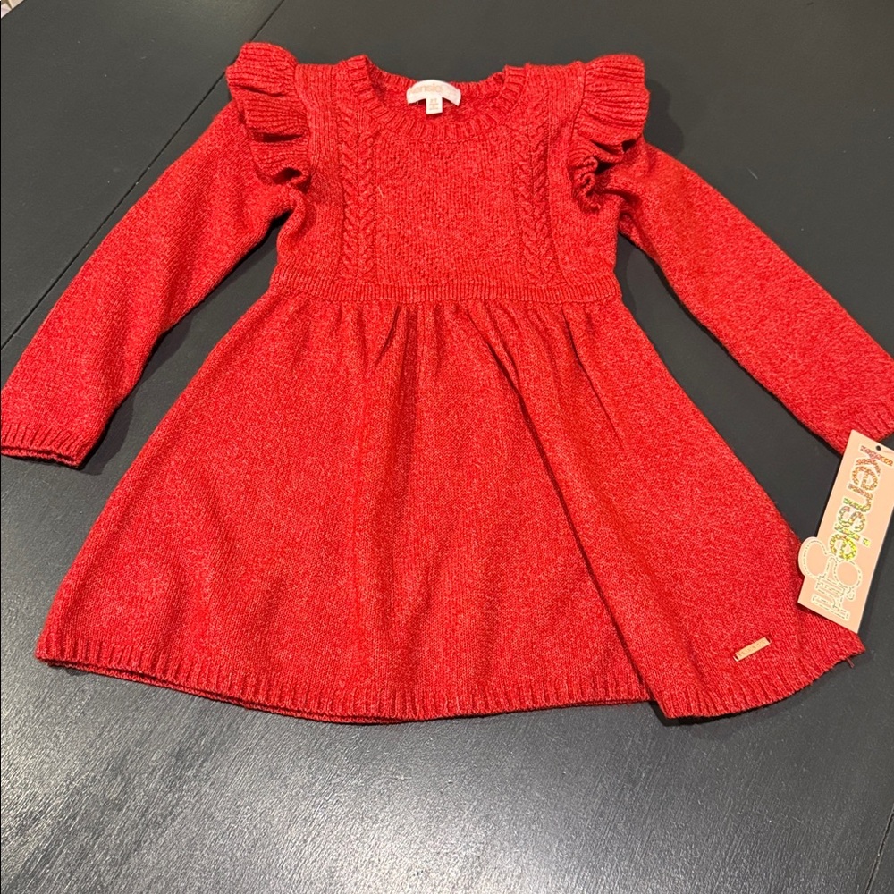 Kensie Girl Red Sweater Dress 2T